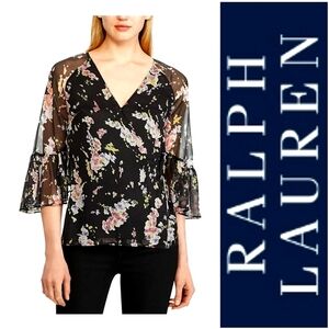 Lauren Ralph Lauren Floral Side Tie Blouse